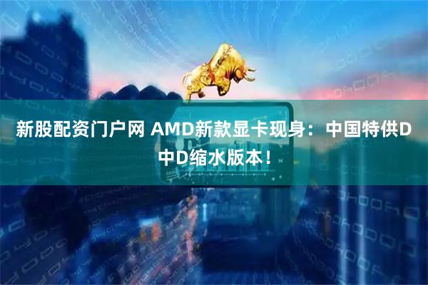 新股配资门户网 AMD新款显卡现身：中国特供D中D缩水版本！