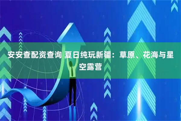 安安查配资查询 夏日纯玩新疆：草原、花海与星空露营